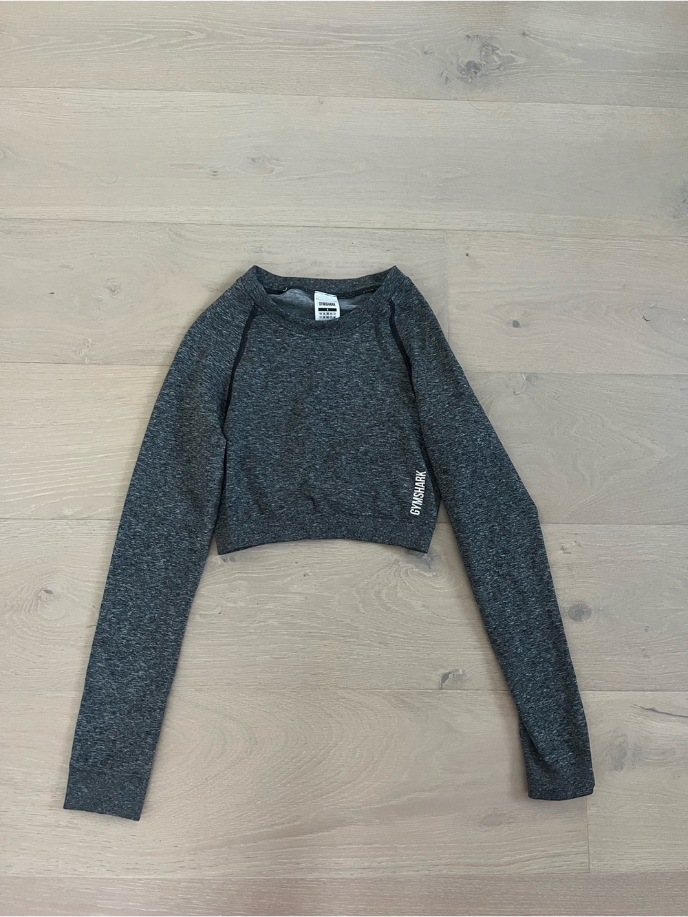 Gymshark Dark Charcoal Cropped Long-Sleeve Top